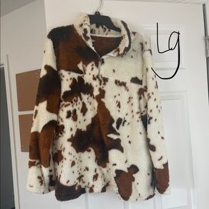Cow print Sherpa